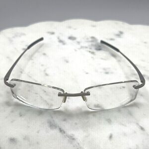 Tag Heuer TH 4114 002 Matte Silver Gray Rimless Eyeglasses FRAMES ONLY 52-16-135